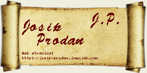 Josip Prodan vizit kartica